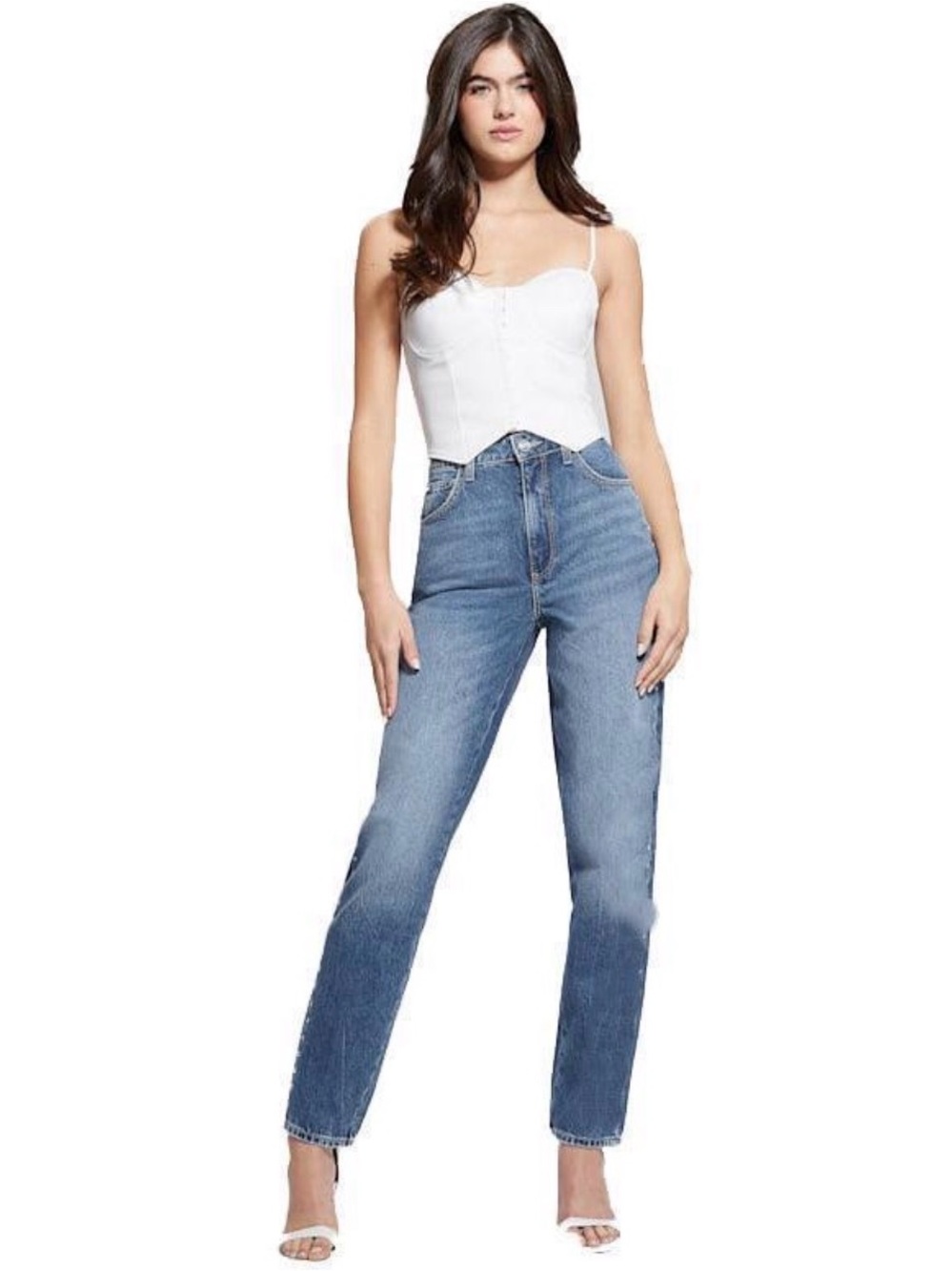 GUESS Tapered High Mom Jeans โ W29 L27 โ Blue